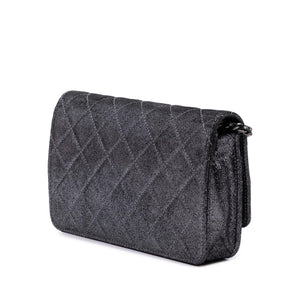 Chanel Quilted Iridescent Lambskin Tartan Button Wallet On Chain