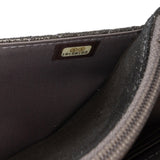 Chanel Quilted Iridescent Lambskin Tartan Button Wallet On Chain