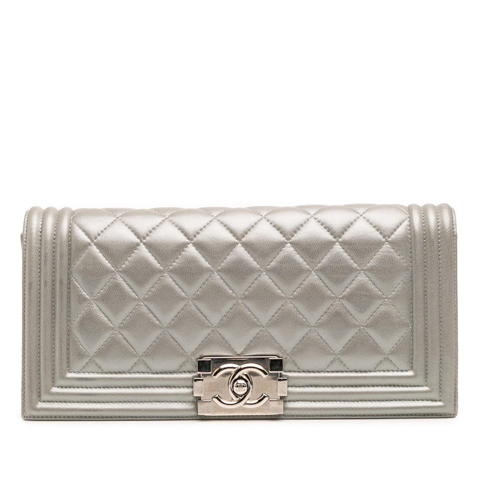 Chanel Quilted Lambskin Boy Flap Clutch