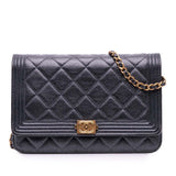 Chanel Quilted Lambskin Boy Wallet On Chain