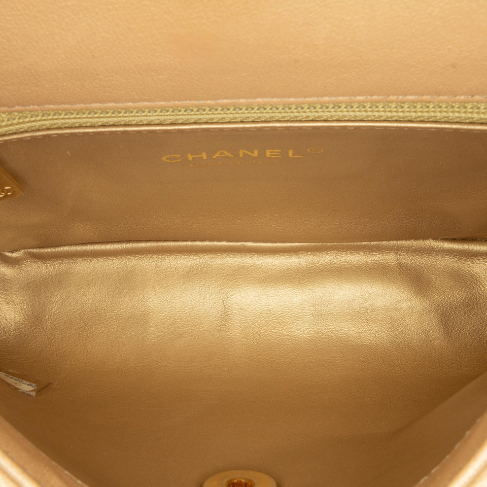 Chanel Quilted Lambskin CC Logo Bar Shoulder Bag