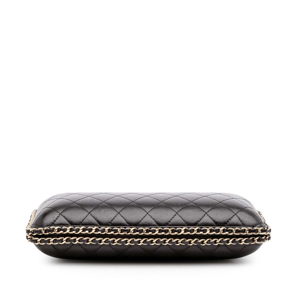 Chanel Quilted Lambskin Chain Around Clutch