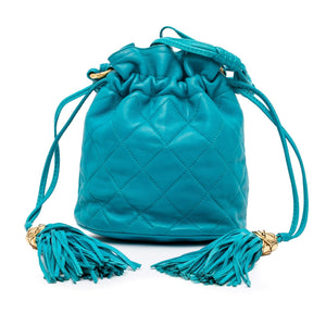Chanel Quilted Lambskin Drawstring Tassel Bucket Bag