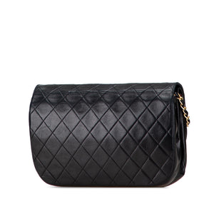 Chanel Quilted Lambskin Half Moon Double Flap