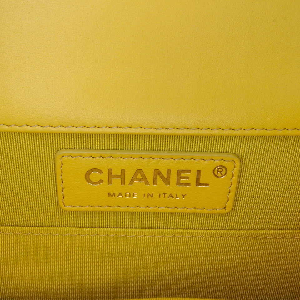 Chanel Quilted Lambskin North South Boy Flap