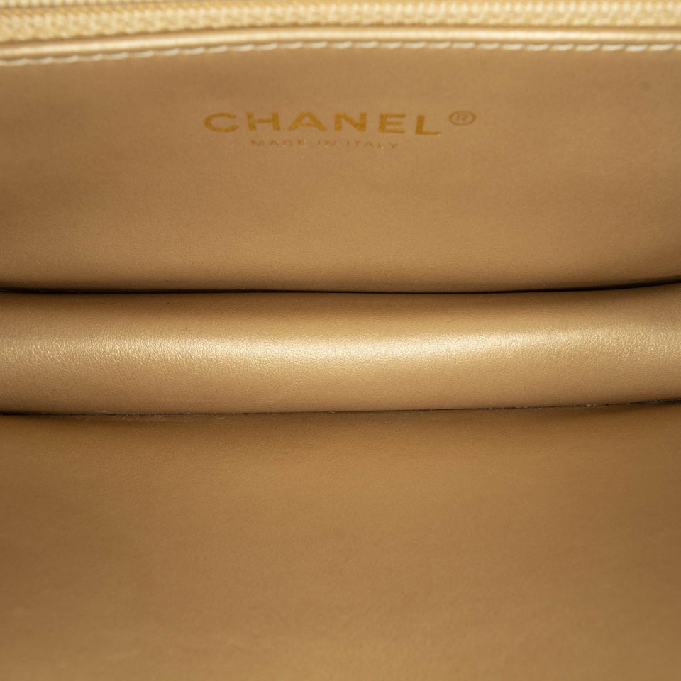 Chanel Quilted Lambskin Octagonal Buckle Crossbody