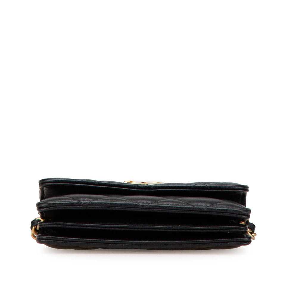 Chanel Quilted Lambskin Pearl Crown Clutch On Chain