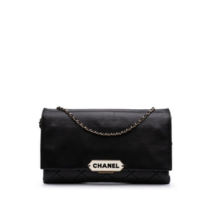 Chanel Quilted Lambskin Retro Label Shoulder Bag