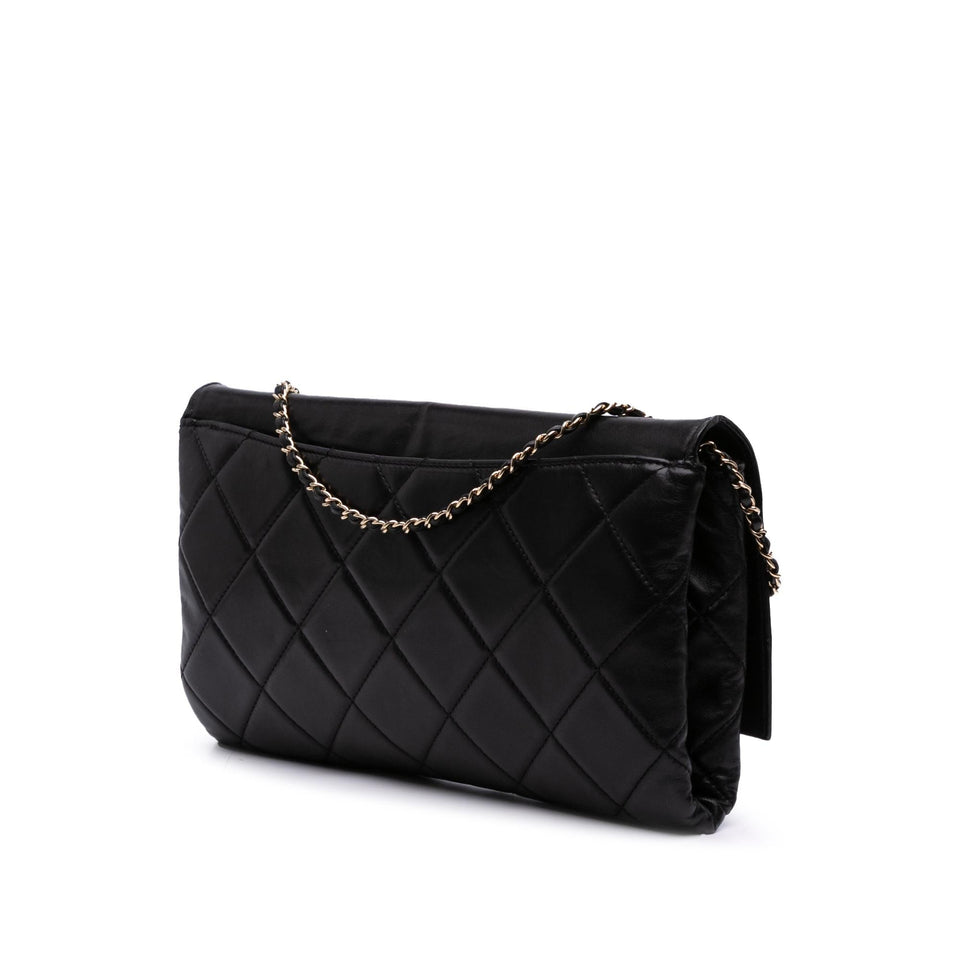 Chanel Quilted Lambskin Retro Label Shoulder Bag