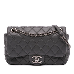 Chanel Quilted Lambskin Stitched Single Flap