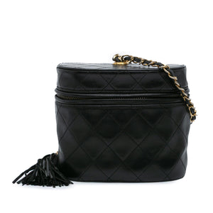 Chanel Quilted Lambskin Tassel Vanity Case with Chain