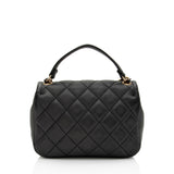 Chanel Quilted Lambskin Top Handle Flap Bag (SHF-8v8JOn)