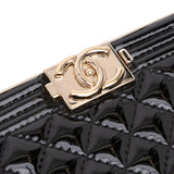 Chanel Quilted Patent Boy Box Minaudiere on Chain