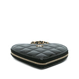 Chanel Quilted Patent Calfskin CC Heart Clutch With Chain (SHG-D1UX0k)