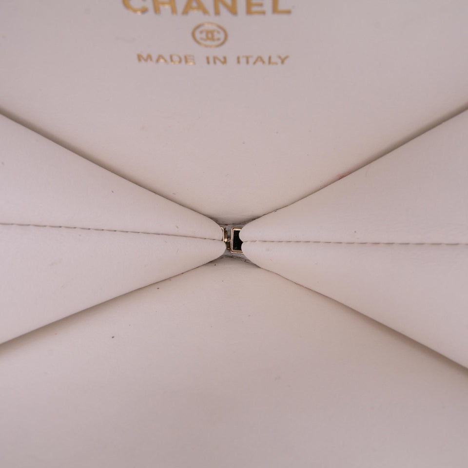 Chanel Quilted Patent Calfskin CC Heart Clutch With Chain