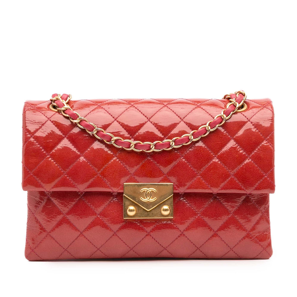 Chanel Quilted Patent Goatskin Pagoda Accordion Flap