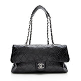 Chanel Quilted Patent Leather Ritz Flap Bag (SHF-17954)