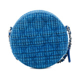 Chanel Quilted Tweed Round Clutch With Chain (SHG-mrWmol)