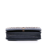 Chanel Quilted Tweed and Calfskin Gabrielle Wallet On Chain