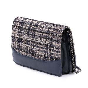 Chanel Quilted Tweed and Calfskin Gabrielle Wallet On Chain