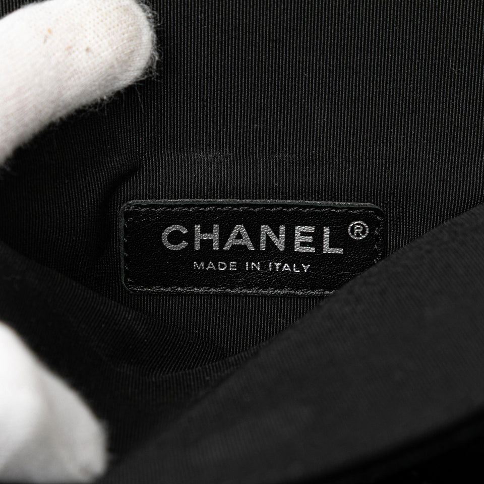 Chanel Quilted Velvet Camellia Wristlet Clutch