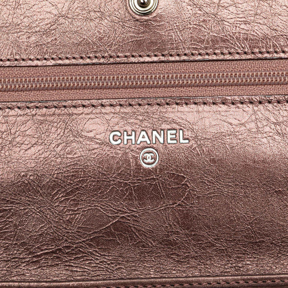 Chanel Reissue 2.55 Quilted Metallic Aged Calfskin Wallet on Chain