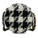 Chanel Round Tweed 19 Clutch with Chain and Lambskin Coin Purse (SHG-QcxD1I)