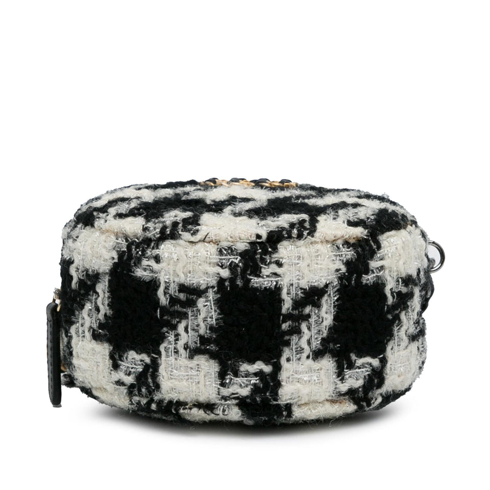 Chanel Round Tweed 19 Clutch with Chain and Lambskin Coin Purse (SHG-QcxD1I)