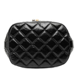 Chanel Shiny Aged Calfskin CC Chain Drawstring Bucket Bag