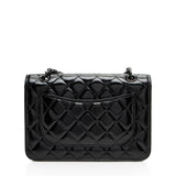 Chanel Shiny Crumpled Calfskin So Black Double You Flap Bag