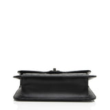 Chanel Shiny Crumpled Calfskin So Black Double You Flap Bag