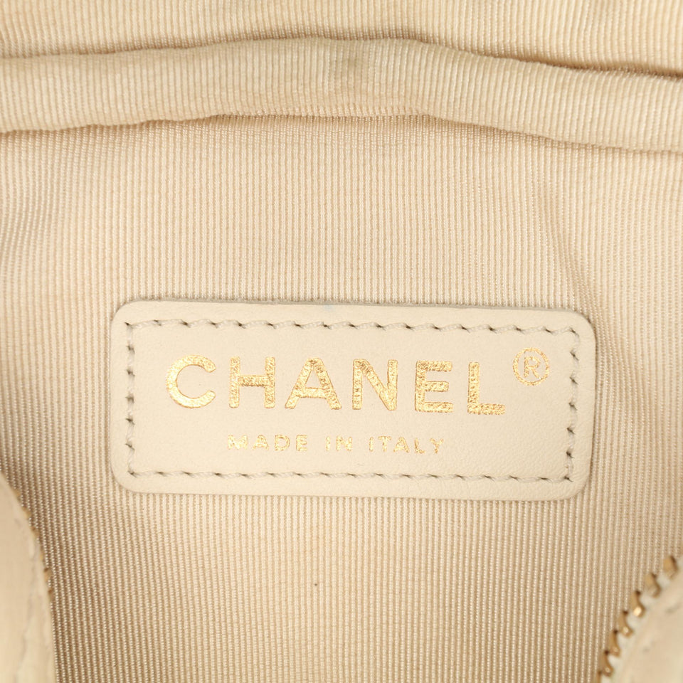 Chanel Small CC Flat Quilted Caviar Camera Bag