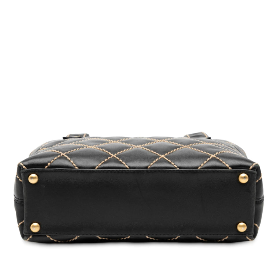 Chanel Small CC Quilted Calfskin Wild Stitch Tote