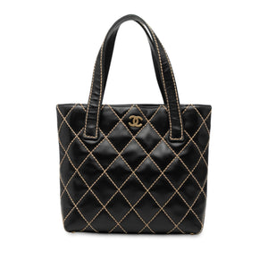 Chanel Small CC Quilted Calfskin Wild Stitch Tote