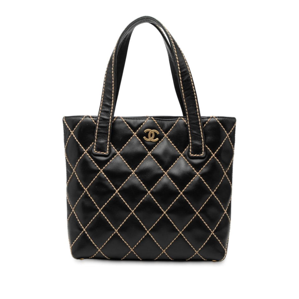 Chanel Small CC Quilted Calfskin Wild Stitch Tote