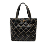 Chanel Small CC Quilted Calfskin Wild Stitch Tote