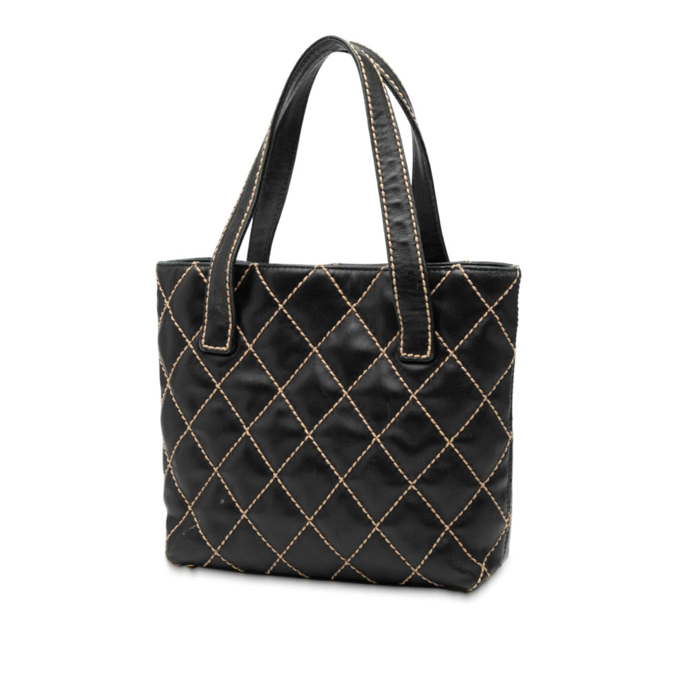 Chanel Small CC Quilted Calfskin Wild Stitch Tote