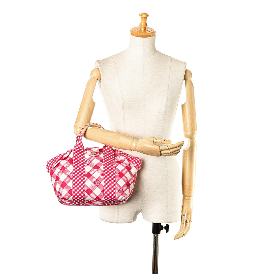Chanel Small Canvas Printed CC Gingham Handbag