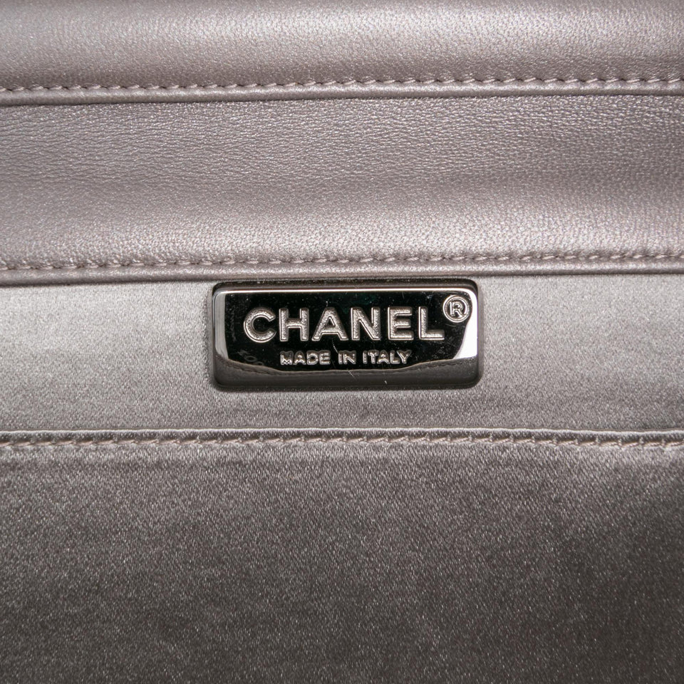 Chanel Small Lambskin Chocolate Bar CC Piercing Studded Chain Flap