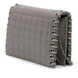 Chanel Small Lambskin Chocolate Bar CC Piercing Studded Chain Flap
