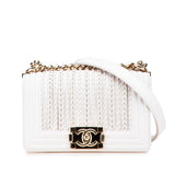 Chanel Small Lambskin Embroidered Boy Flap