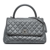 Chanel Small Quilted Aged Calfskin Coco Top Handle Bag