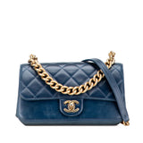Chanel Small Quilted Calfskin Straight Lined Flap
