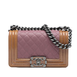Chanel Small Quilted Goatskin and Patent Duo Boy Flap