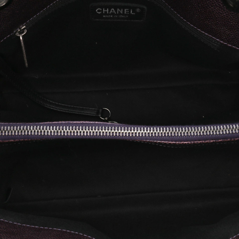 Chanel Small Quilted Iridescent Caviar Chic Shopping Tote