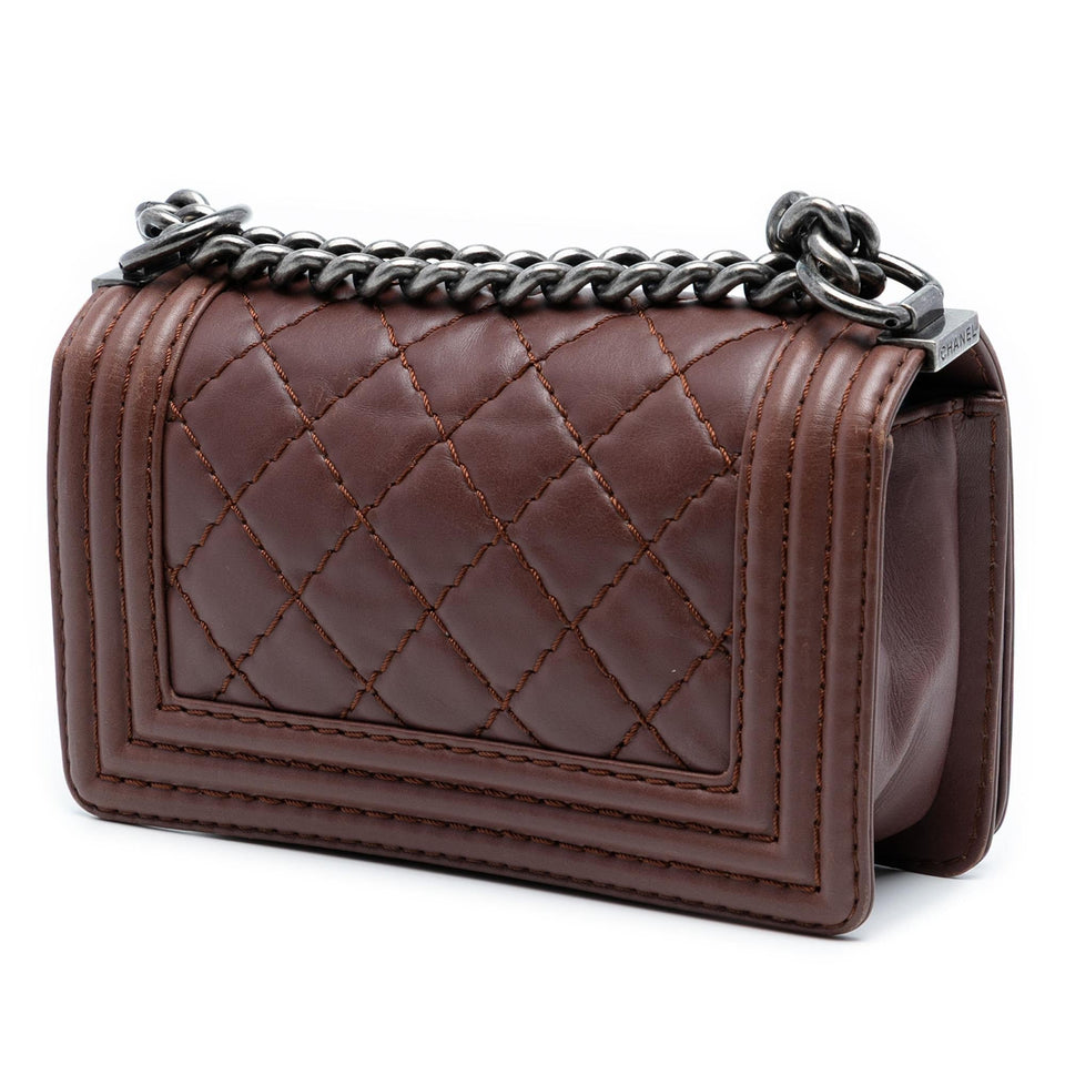 Chanel Small Quilted Lambskin Wild Stitch Boy Flap