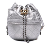 Chanel Small Quilted Metallic Aged Calfskin Gabrielle Bucket Bag