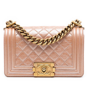 Chanel Small Quilted Metallic Calfskin Boy Flap