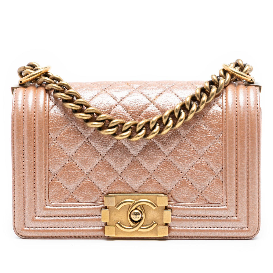 Chanel Small Quilted Metallic Calfskin Boy Flap