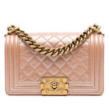 Chanel Small Quilted Metallic Calfskin Boy Flap